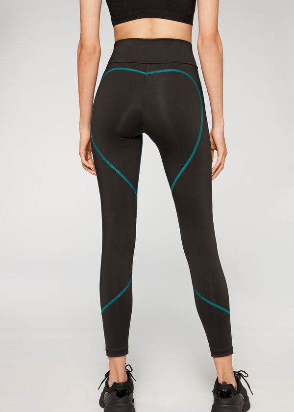 Legging de sport performance coutures contrastantes