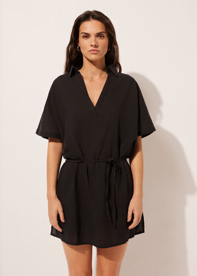 Short Kaftan with Drawstring