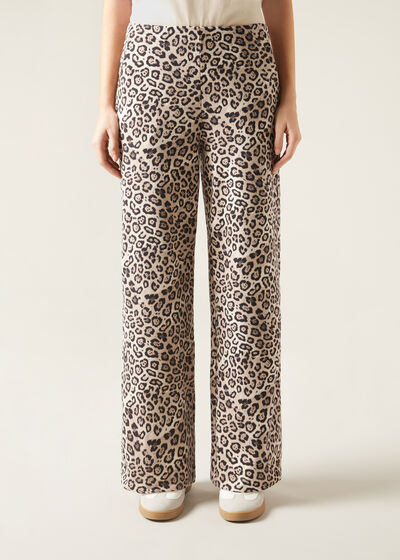 Široké kalhoty Luxlounge Animalier