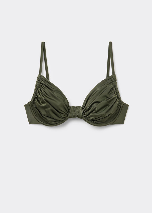 Balconette Bikini Top Shiny Satin