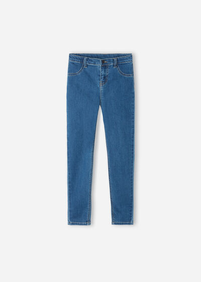 Leggings Skinny Minime in Denim Soft Touch Bambina