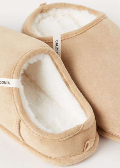 Suede-Effect Slippers