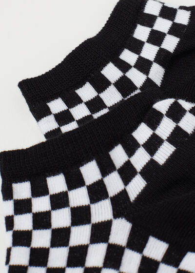 Členkové ponožky so štvorčekovým vzorom