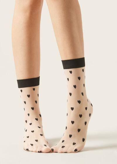All-Over Heart Pattern Socks