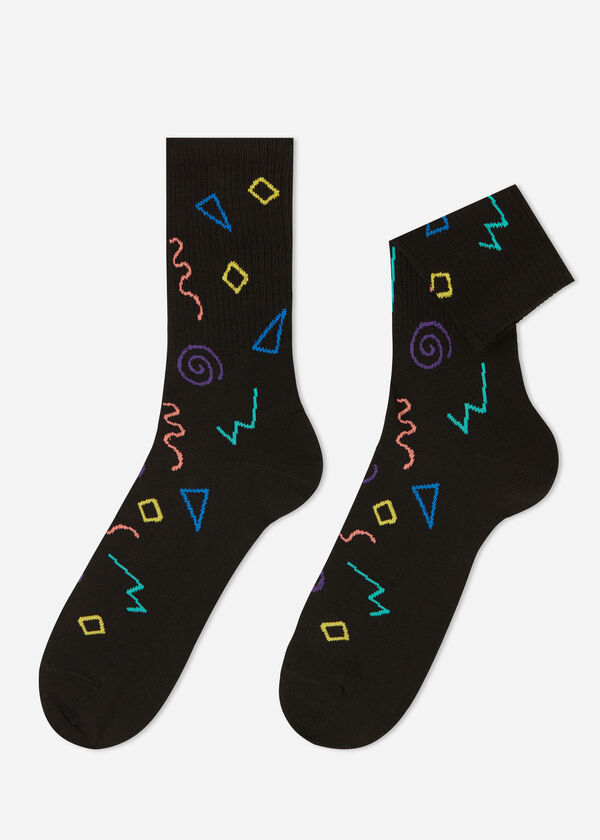 Krátké pánské sportovní ponožky s motivem ve stylu 90. let