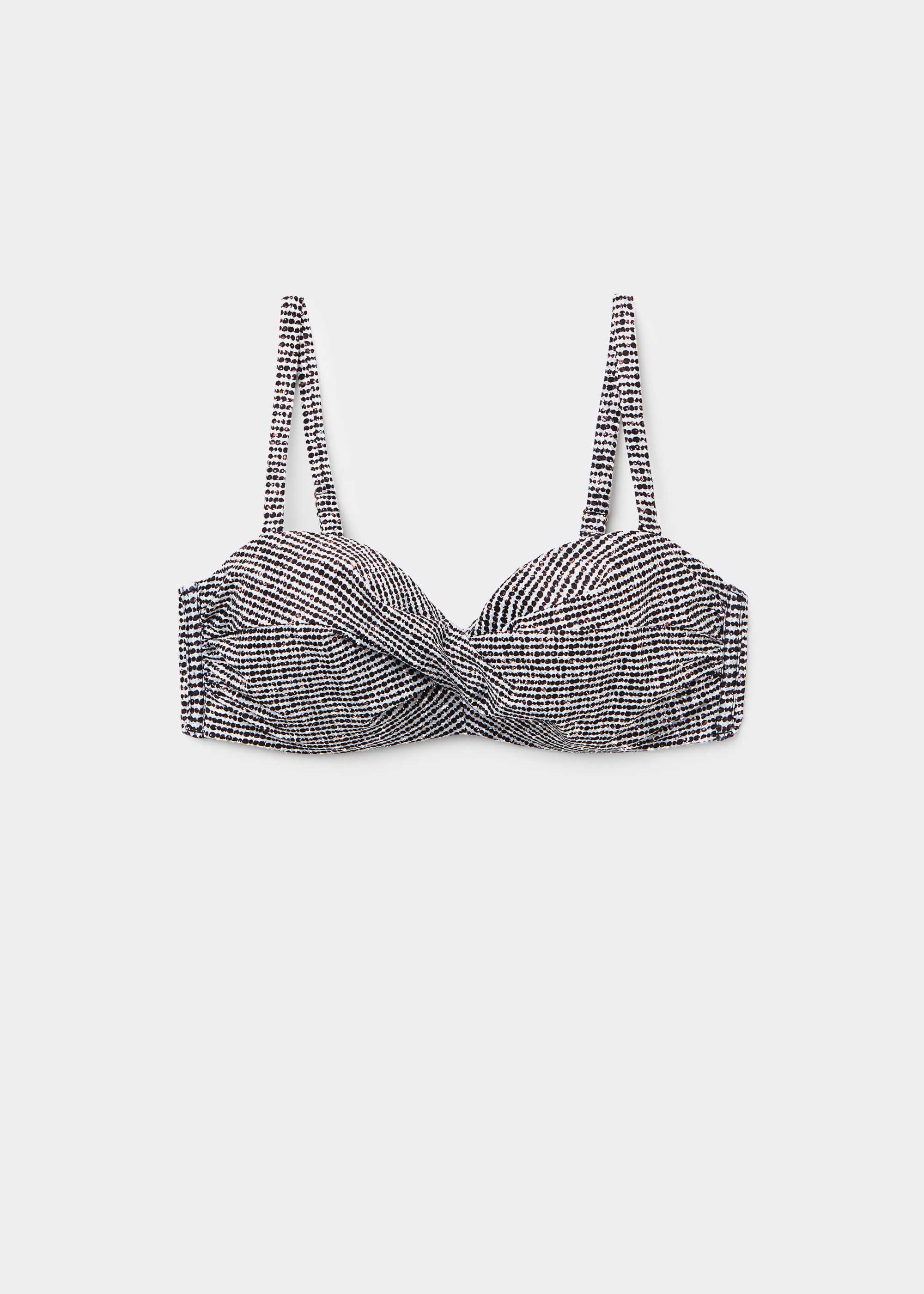 Podprsenka bandeau k plavkám Black Dots