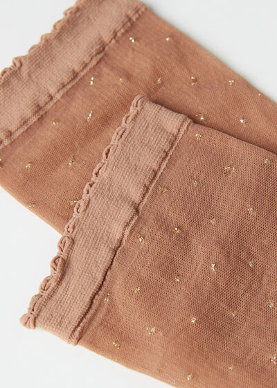 Chaussettes basses en tulle à pois et à paillettes