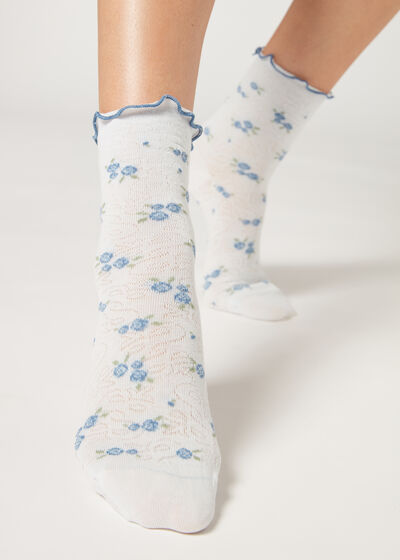 Krátke ponožky s romantickým lemom Eco