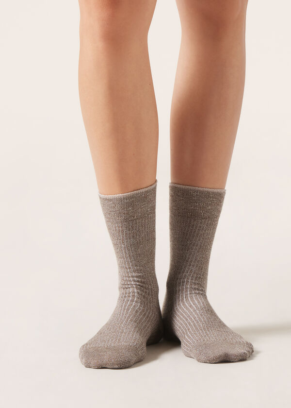 Носки из Кашемировой Пряжи с Блестками