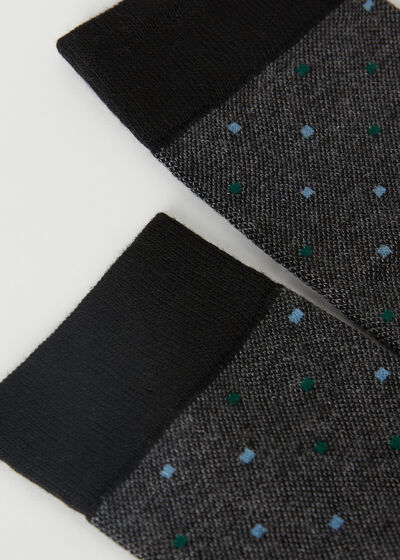 Men’s Cashmere Dot-Pattern Short Socks