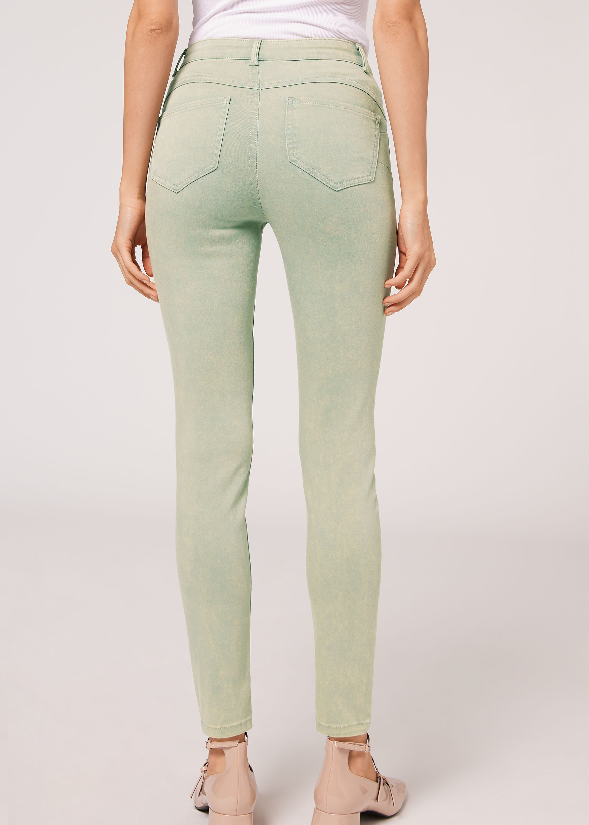 Τζιν High Waist Skinny σε Γραμμή Push Up Soft Touch