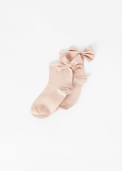 Krátké dětské ponožky s mašlí