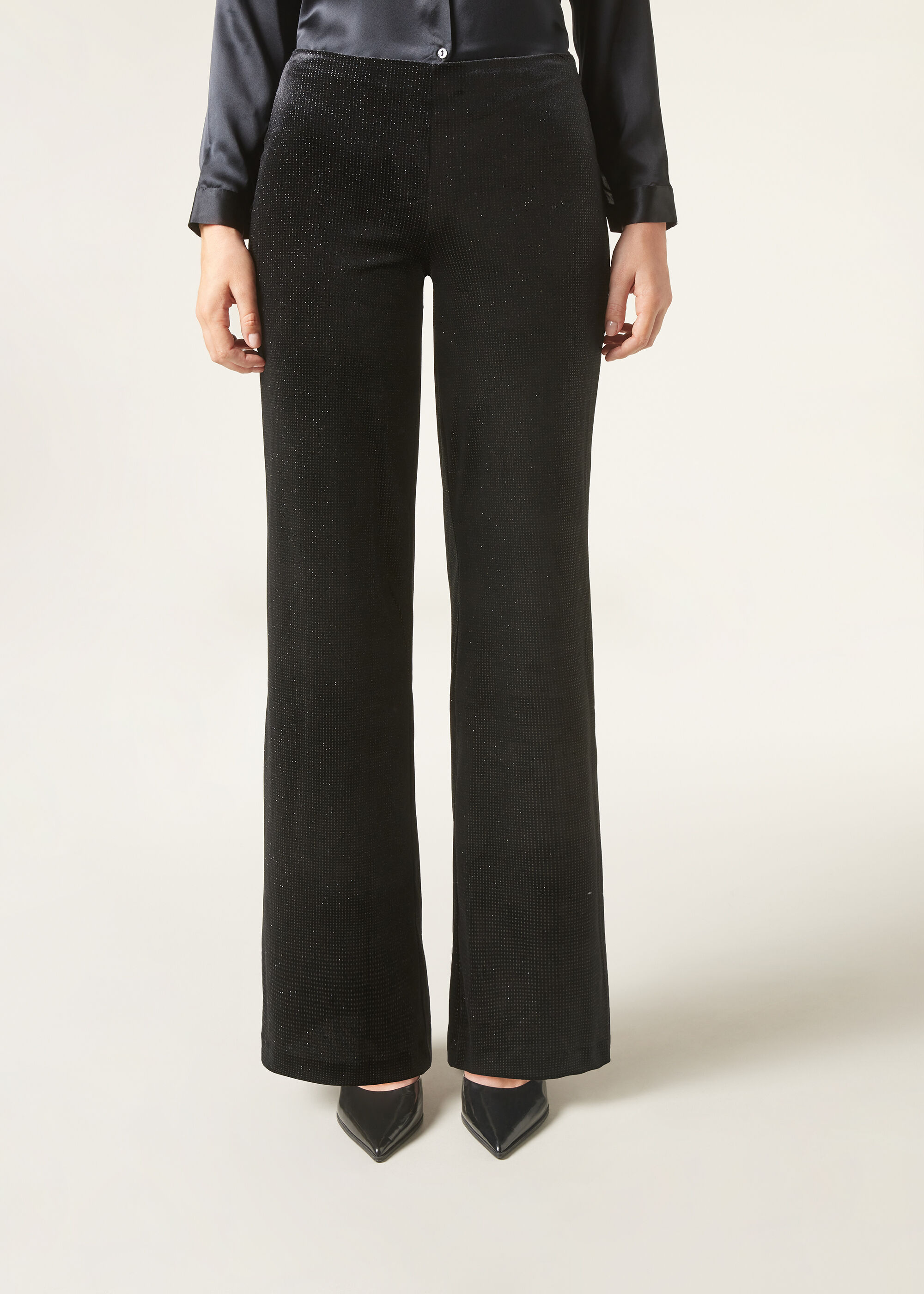 Aksamitne legginsy palazzo