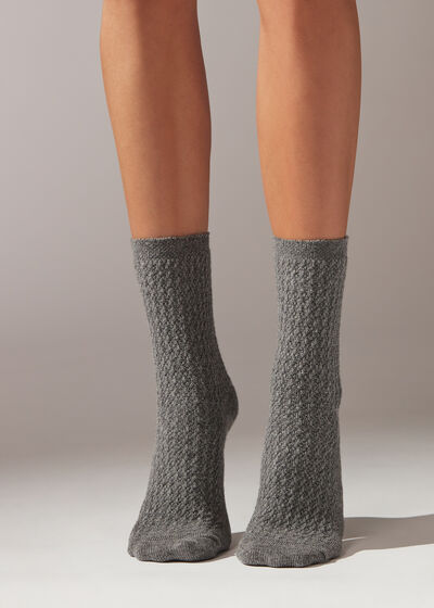 Fretwork Cashmere Blend Short Socks