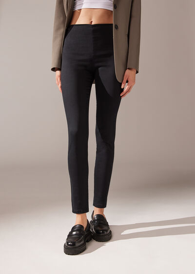 Magas Derekú Skinny Denim Leggings