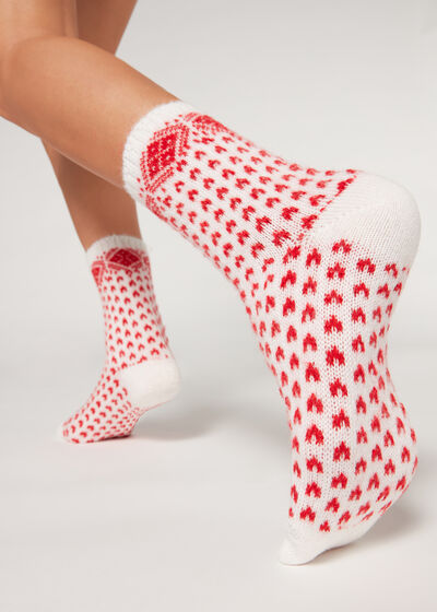 Krátké hebké ponožky s vánočním motivem
