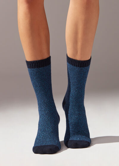 Glitter Short Socks with Cashmere