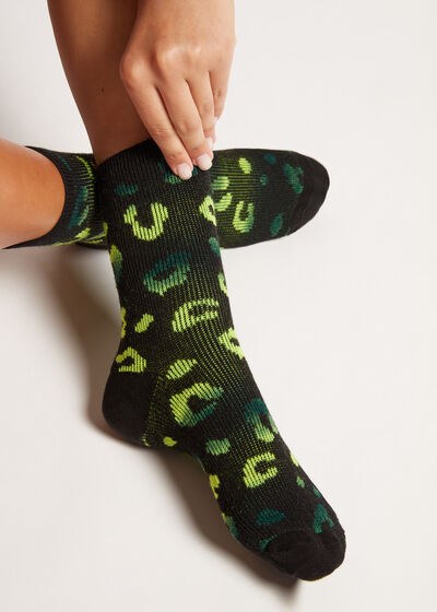 Krátke kašmírové ponožky s fŕkaným vzorom
