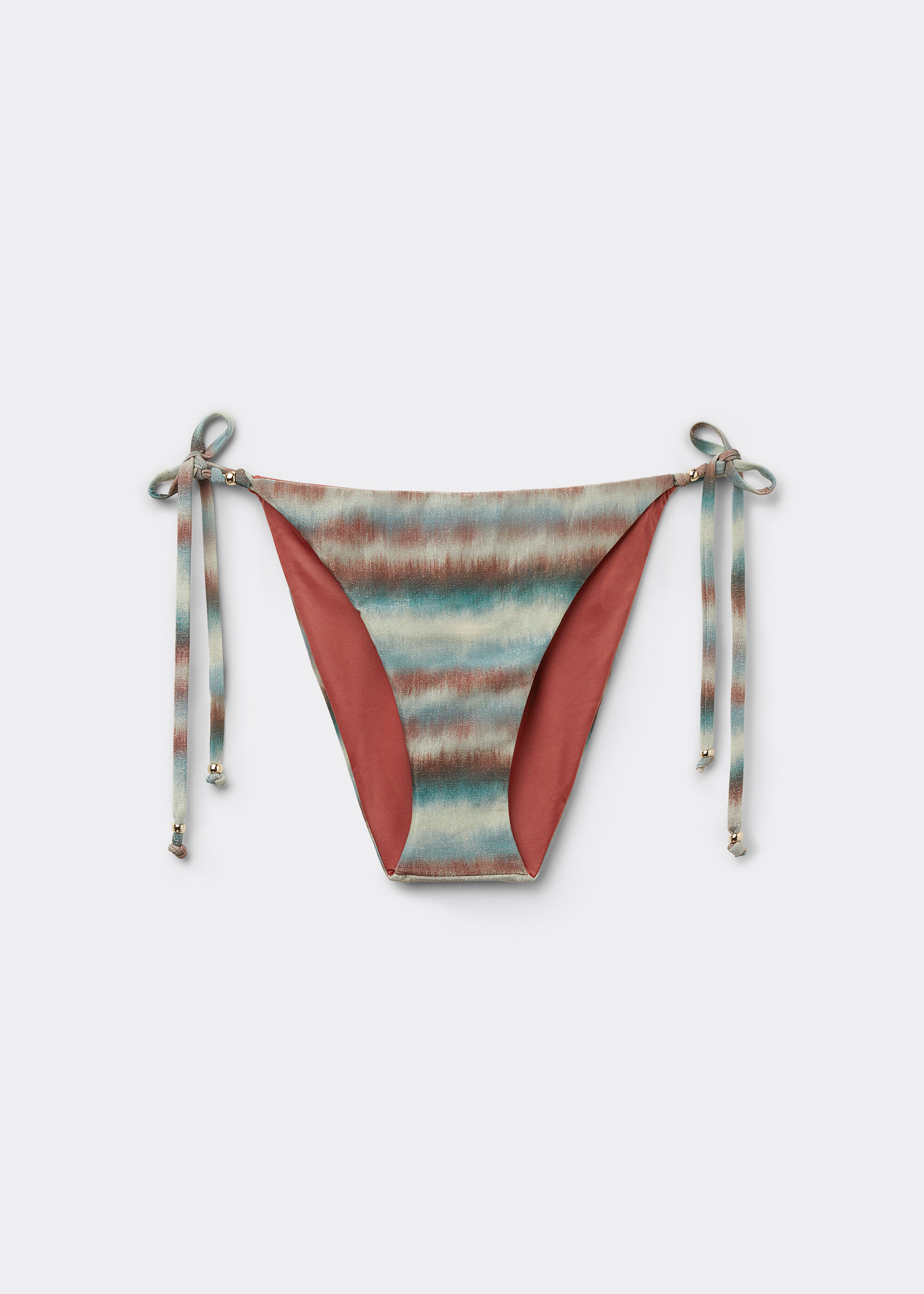 Tie Bikini Bottoms Glittery Tie-Dye