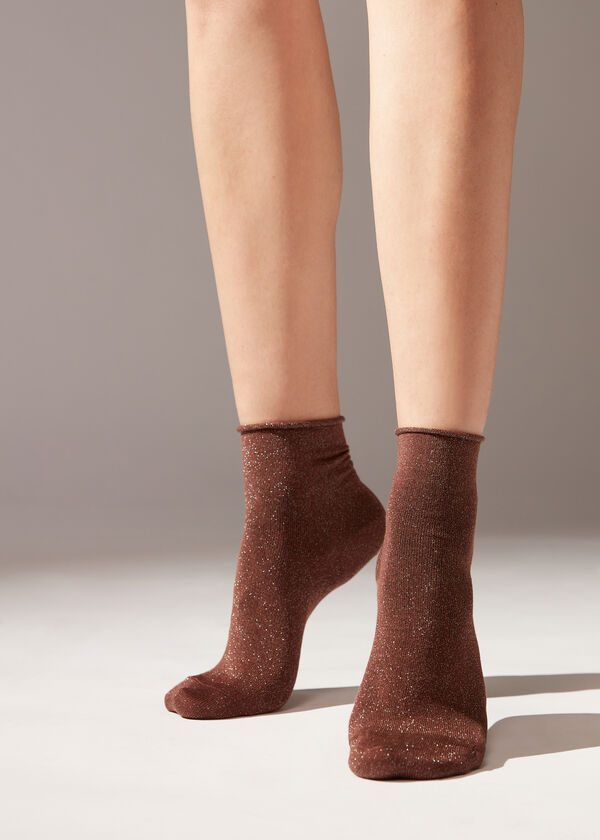 Κοντές Κάλτσες με Τελείωμα Soft και Γκλίτερ