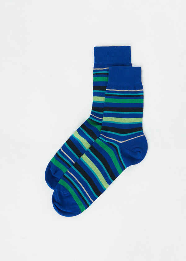 Men’s Diamond-Patterned Short Socks with Cashmere