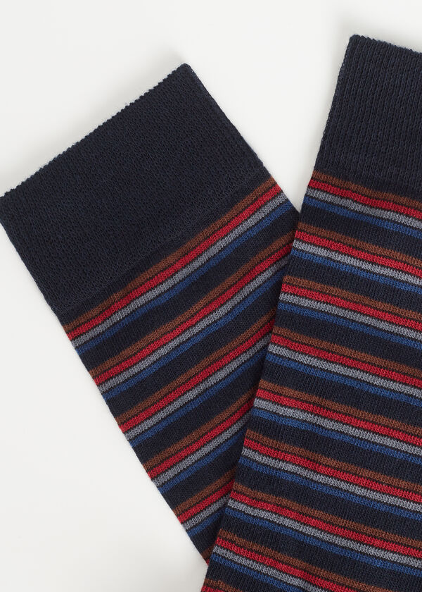 Men’s Stripe-Patterned Short Socks