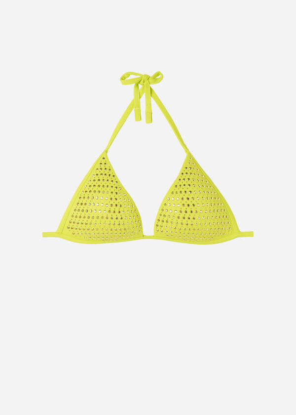 Graduirano podstavljeni bikini top trokutastih košarica Luxury Stones