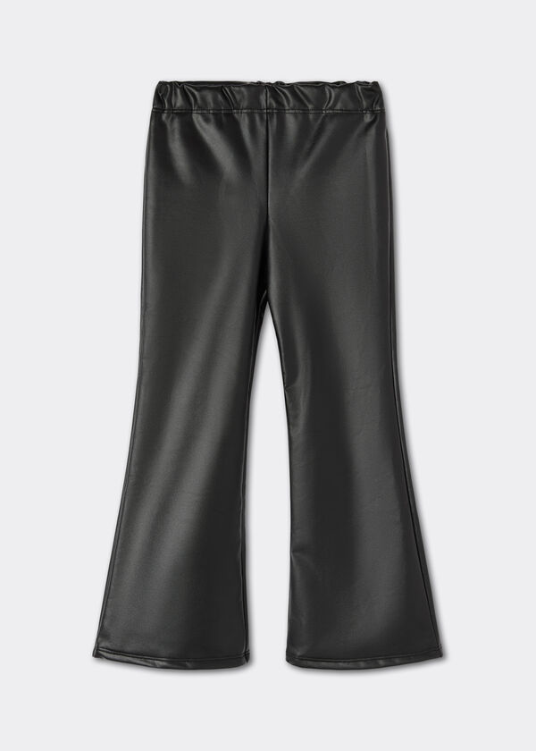 Girls&rsquo; Faux-Leather Leggings