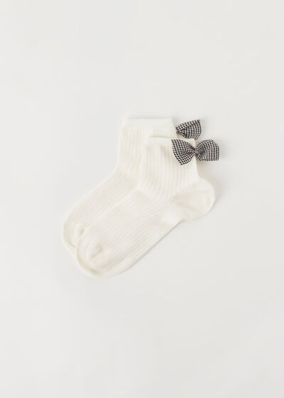 Dievčenské krátke ponožky s mašľou