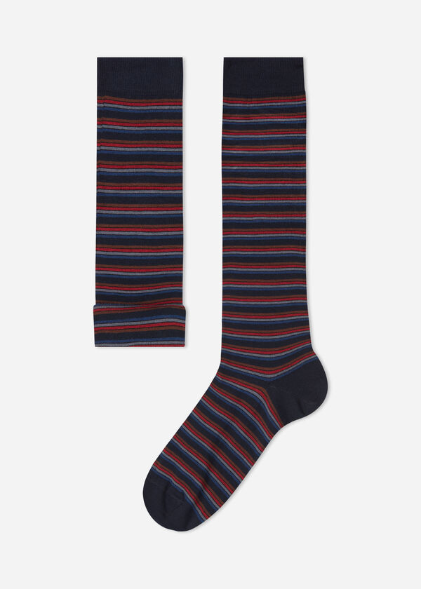 Men’s Stripe-Patterned Long Socks