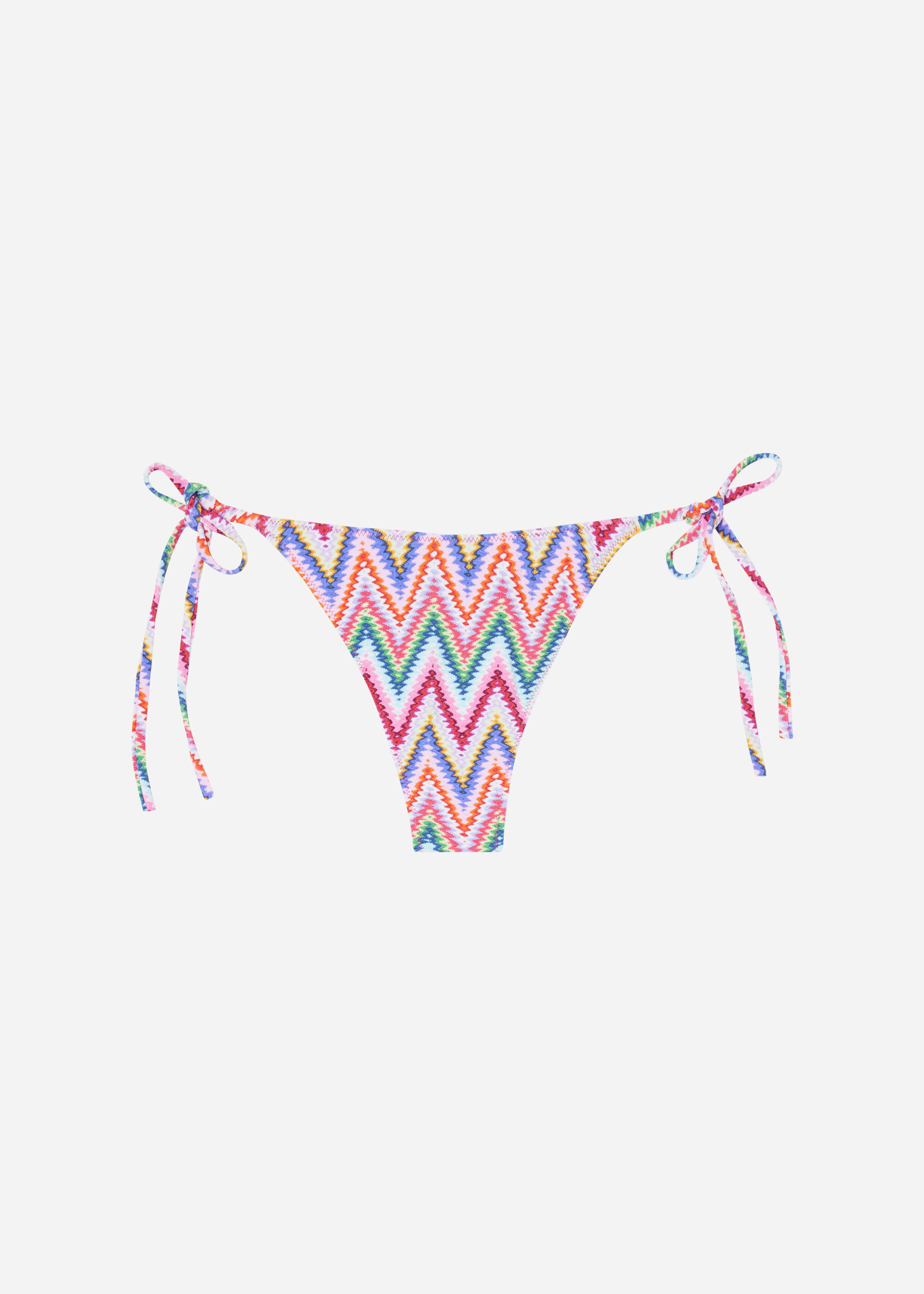 Tie Brazilian Bikini Bottoms Multicolor Chevron