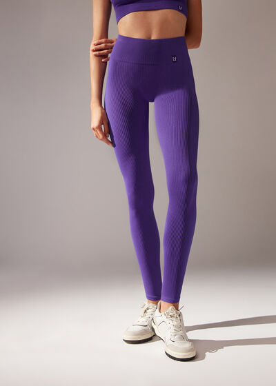 Seamless Fine Ribbed Sports Leggings