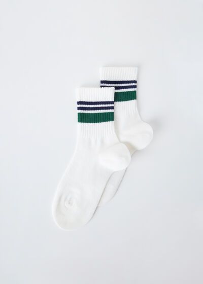 Detské krátke ponožky s farebnými pruhmi