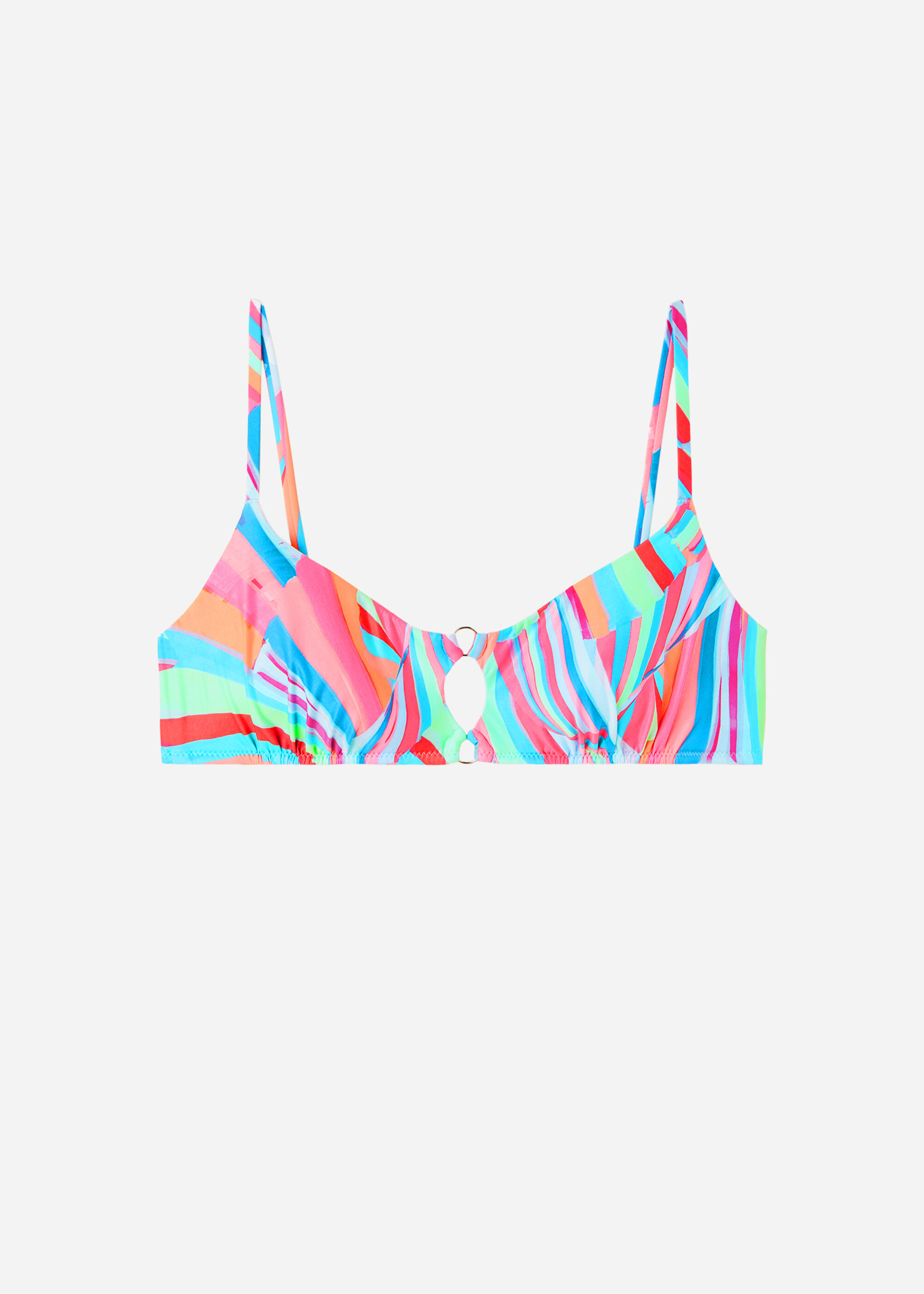 Sutien Bustieră Ușor Căptușit Costum de Baie Neon Summer