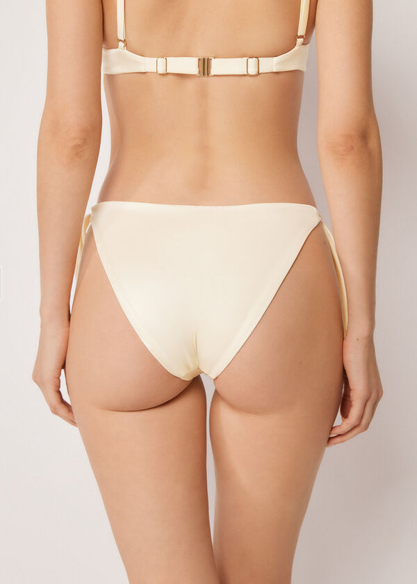 Bikini Briefs with Side Ties Shiny Satin