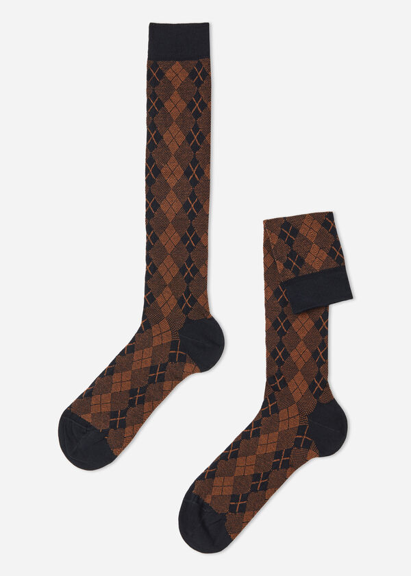 Men’s Patterned Cotton Long Socks