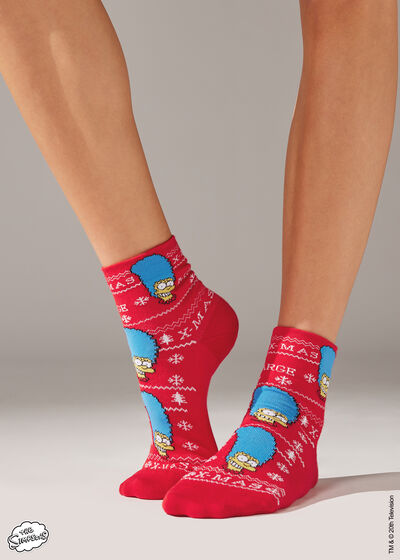 Krátke ponožky s vianočným motívom Family The Simpsons