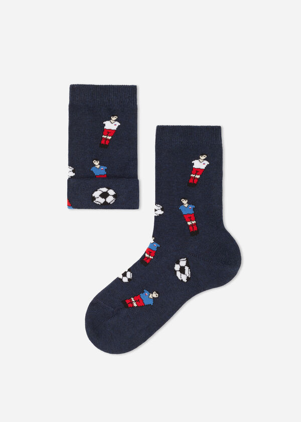 Kurze Socken mit Fußballmotiv für Kinder