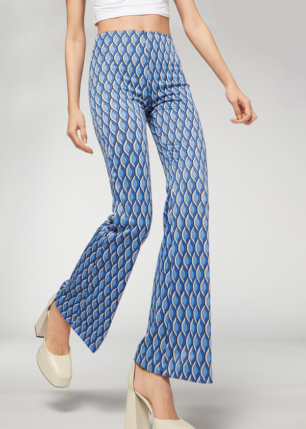 Geometrikus Mintás Harangszárú Leggings
