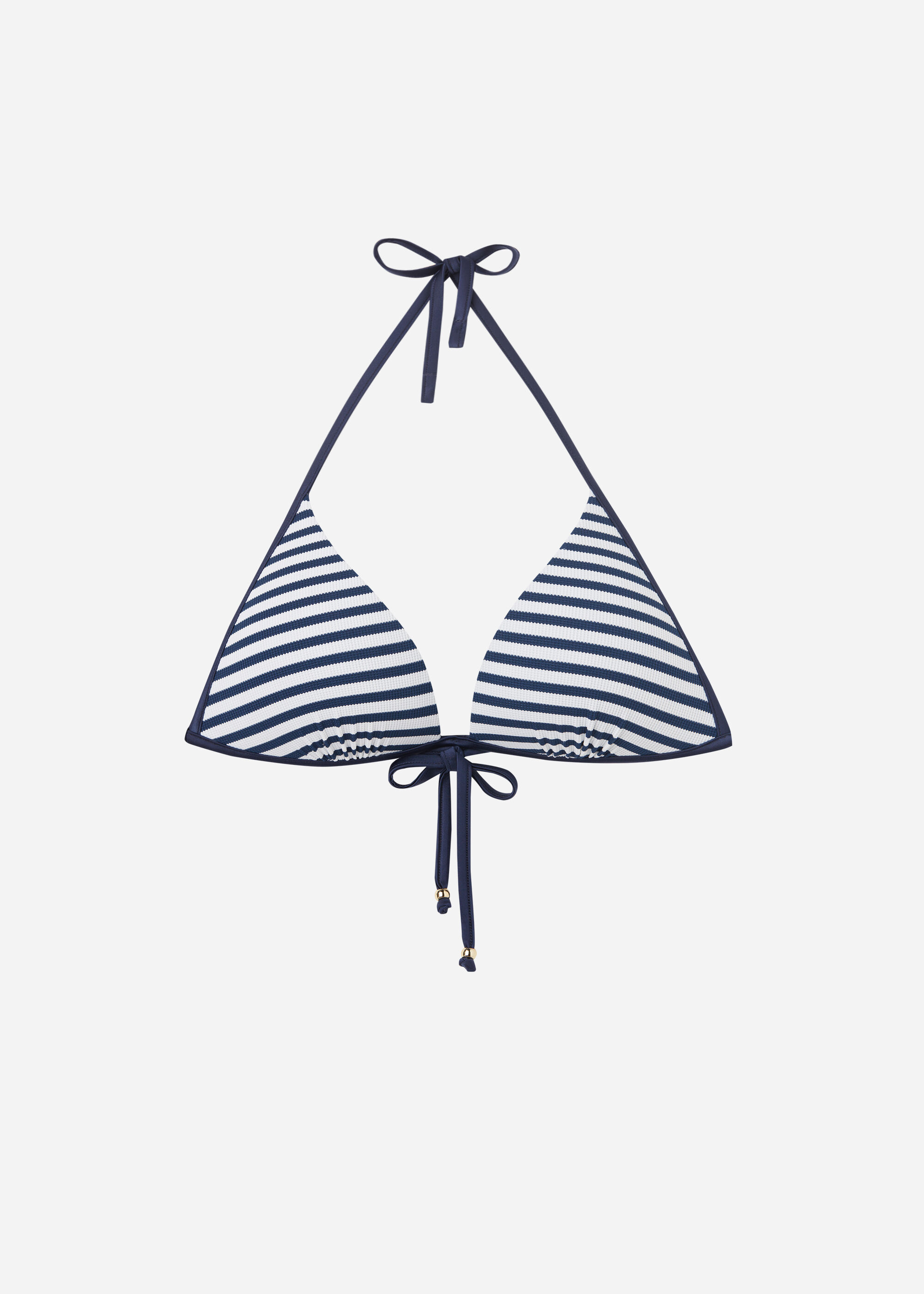 Graduated Padded Triangle Bikini Top Nautical Stripes