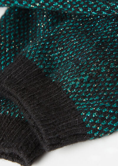 Μακριές Κάλτσες με Cashmere και Γκλίτερ
