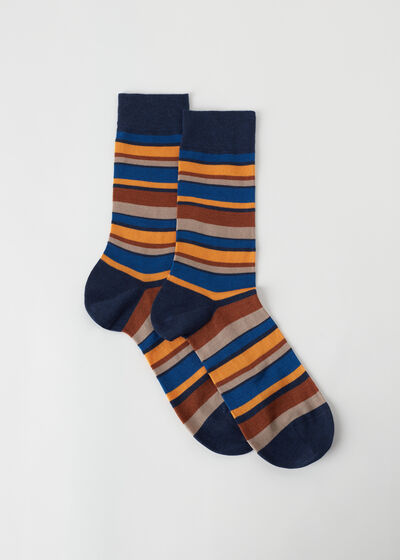 Krátké pánské ponožky s barevnými pruhy