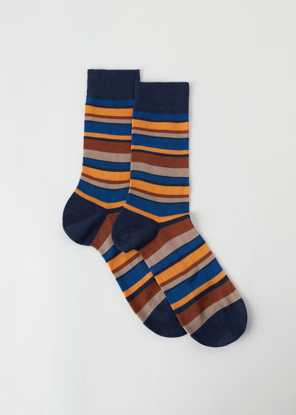 Pánske krátke ponožky s farebnými pásikmi