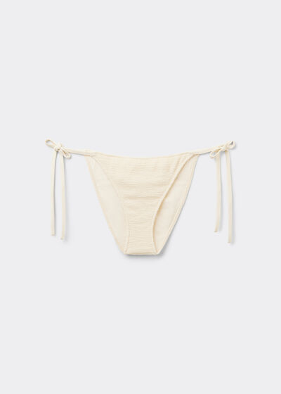 Tie Bikini Bottoms Crinkle Waves