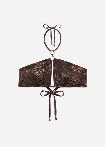 Brassiere Bikini Top Brown Snake