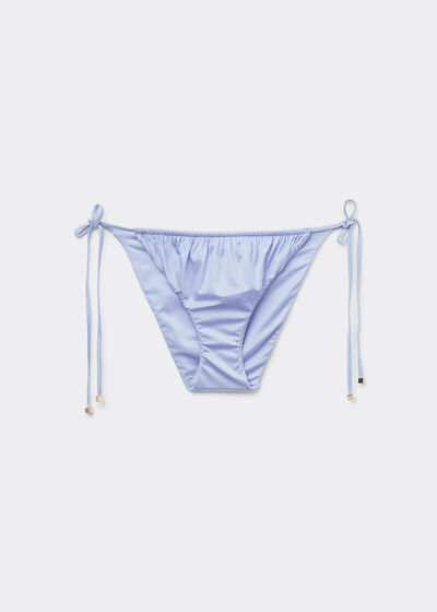 Tie Bikini Bottoms Shiny Satin
