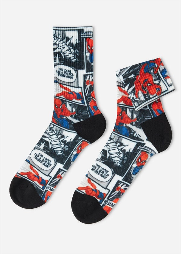Krátké pánské ponožky s komiksovým Spidermanem