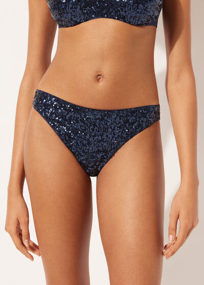 Sequined Swimsuit Bottoms Glowing Surface
