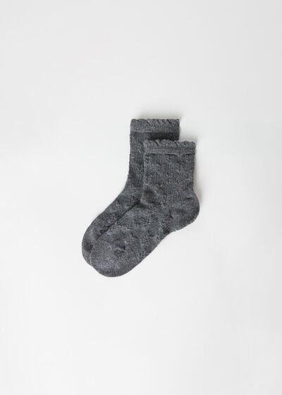 Dievčenské krátke vlnené ponožky