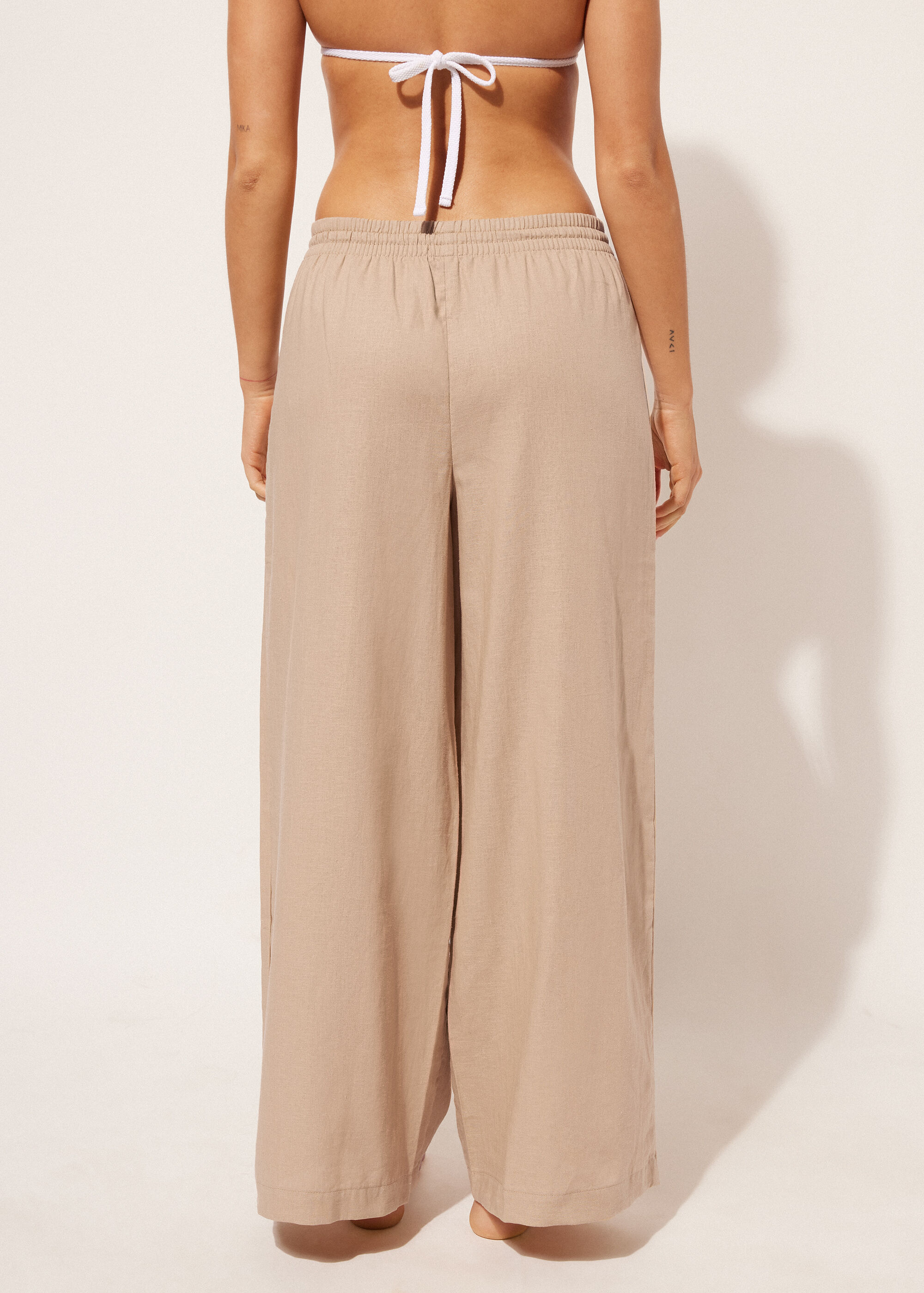 Pantaloni Lungi din In și Bumbac